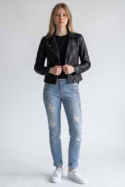 Guess Kate Skinny Light Wash Distressed Studded Star Jeans